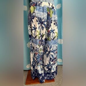 Joie easy linen tropical vacation lightweight wide leg pants- 10
